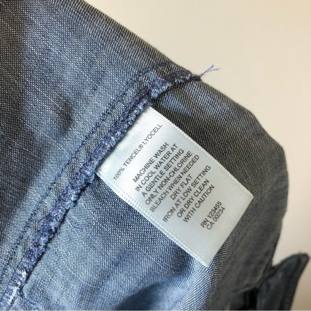 Lord & Taylor Tencel Cargo Pants Womens Small Blue Drawstring Utility Crop Ankle - Picture 10 of 11